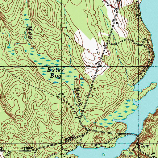 Topographic Map of Middle Range Pond, ME