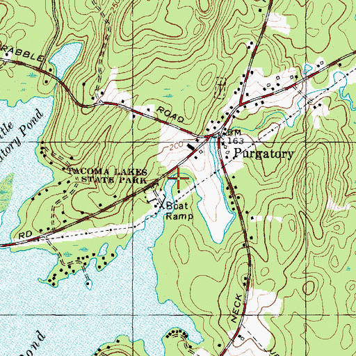 Topographic Map of Tacoma Lakes Dam, ME