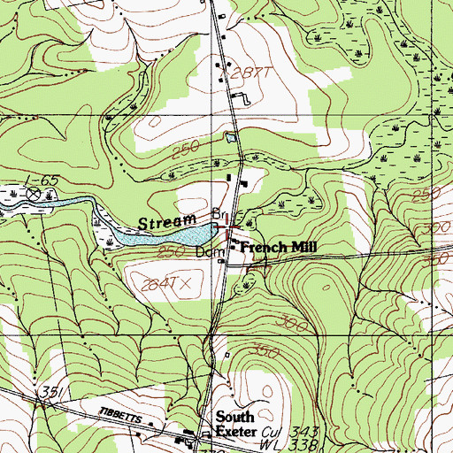 Topographic Map of French Stream, ME
