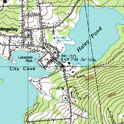 Topographic Map of Haley Pond Dam, ME