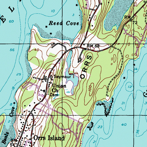 Topographic Map of Wilson Pond, ME