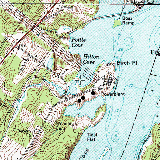 Topographic Map of Hilton Pond Dam, ME