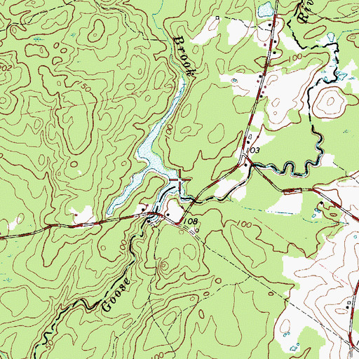 Topographic Map of Goose River Pond, ME