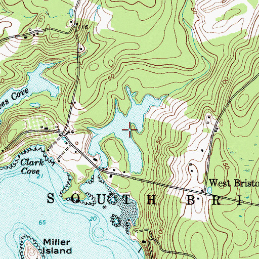 Topographic Map of Clark Cove Pond, ME