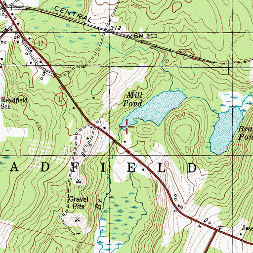 Topographic Map of Mill Pond Dam, ME