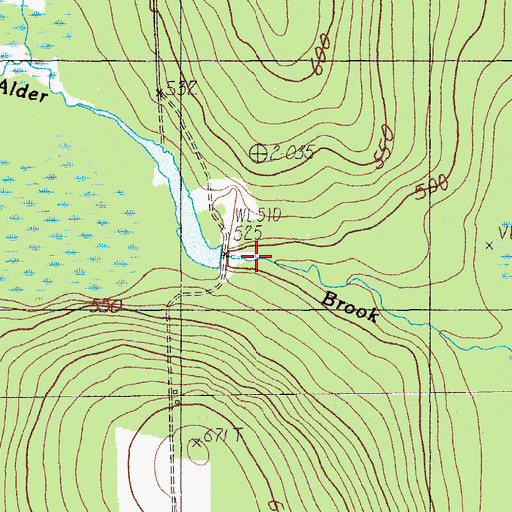 Topographic Map of Alder Brook Pond, ME