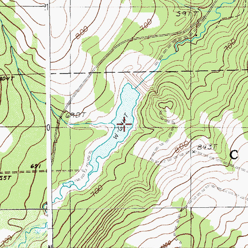 Topographic Map of Violette Lake, ME