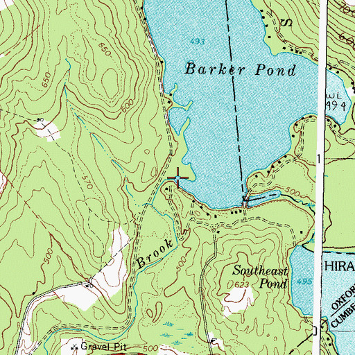 Topographic Map of Barker Pond Dam, ME