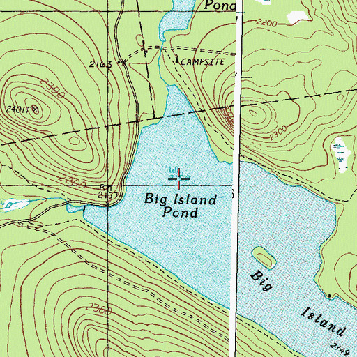 Topographic Map of Big Island Pond, ME