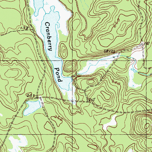 Topographic Map of Cranberry Lake Dam, ME