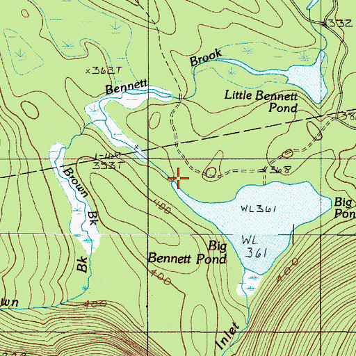 Topographic Map of Big Bennett Pond Outlet, ME