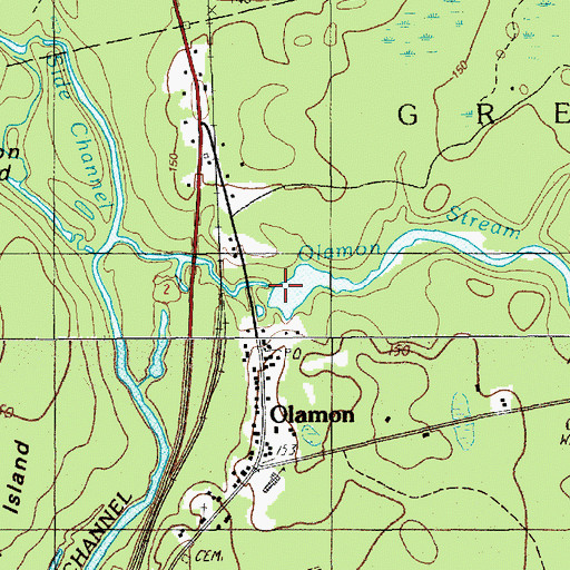 Topographic Map of Olamon Dam, ME