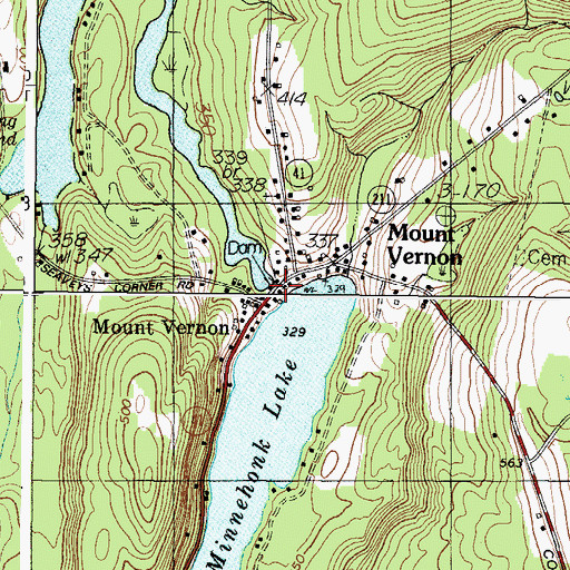 Topographic Map of Hilton Dam, ME