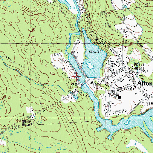 Topographic Map of Alton Power Dam, NH
