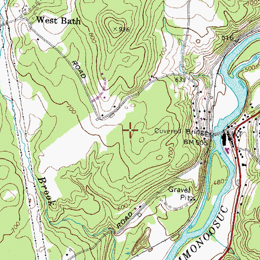 Topographic Map of Ammonoosuc River Reservoir, NH