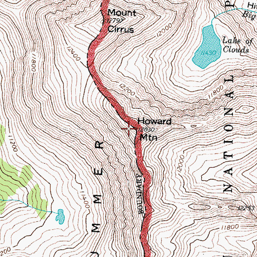 Topographic Map of Howard Mountain, CO