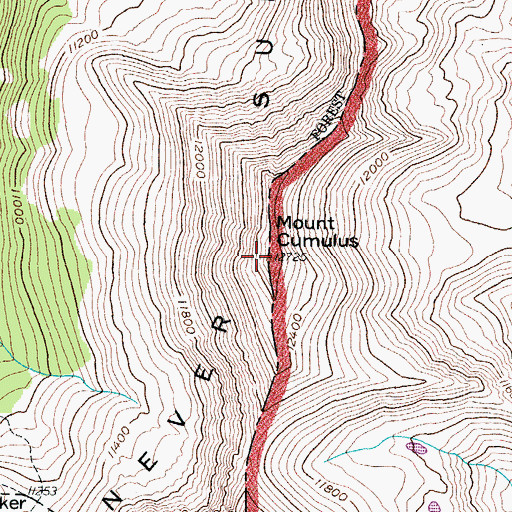 Topographic Map of Mount Cumulus, CO