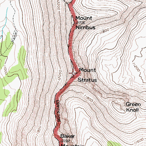 Topographic Map of Mount Stratus, CO