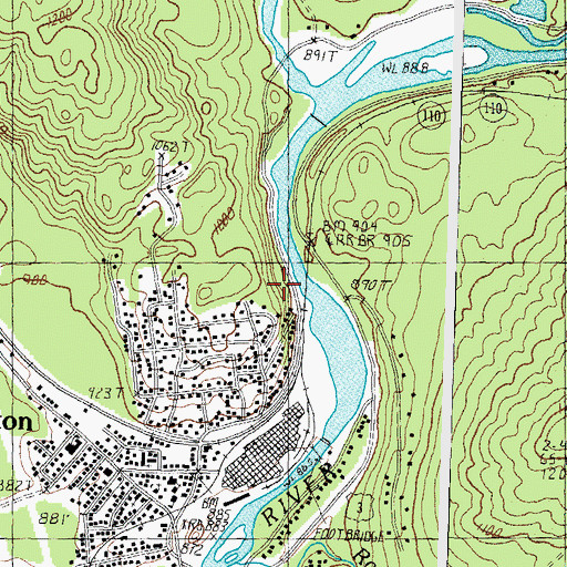 Topographic Map of Upper Groveton Dam, NH