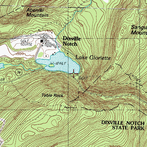 Topographic Map of Lake Gloriette Dam, NH
