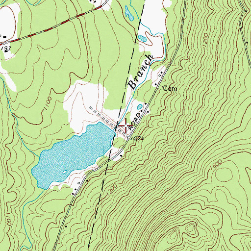 Topographic Map of Baker Floodwater Reservoir Site 8 Dam, NH