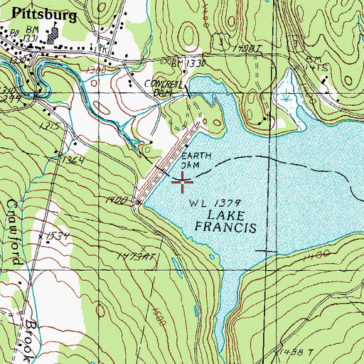 Topographic Map of Murphy Dam, NH