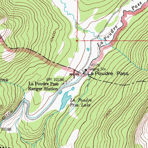 Topographic Map of La Poudre Pass, CO