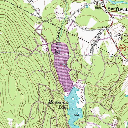 Topographic Map of Lower Mountain Lake, NH