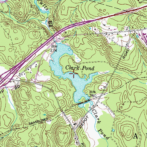 Topographic Map of Clark Pond, NH