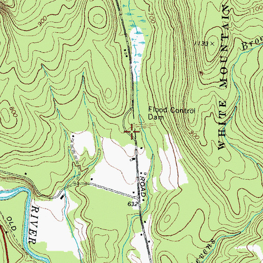 Topographic Map of Baker Floodwater Reservoir Site 11a Dam, NH