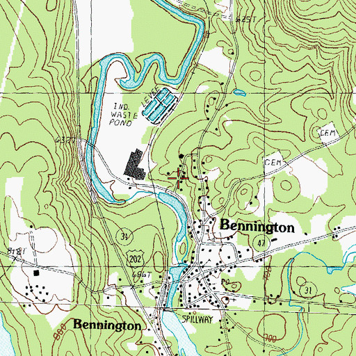 Topographic Map of Paper Mill Dam, NH
