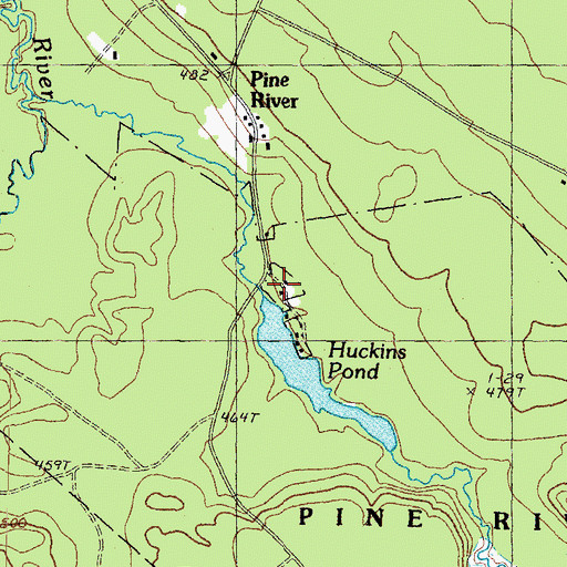 Topographic Map of Huckins Pond Dam, NH