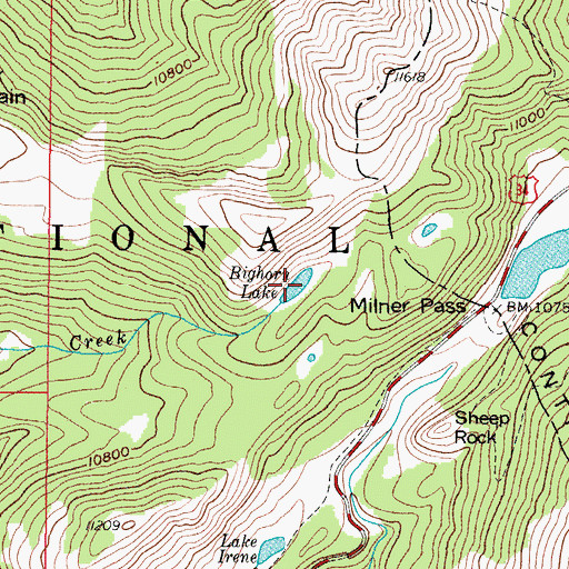 Topographic Map of Bighorn Lake, CO