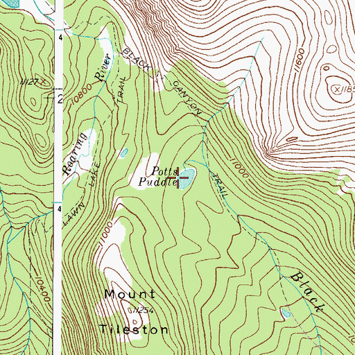 Topographic Map of Potts Puddle, CO