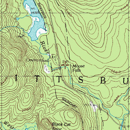 Topographic Map of Moose Falls Dam, NH