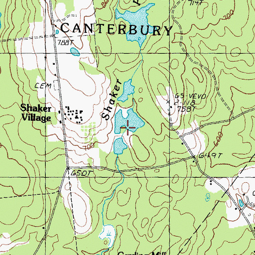 Topographic Map of West Turning Pond Dam, NH