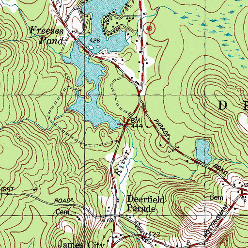 Topographic Map of Freeses Pond Dam, NH
