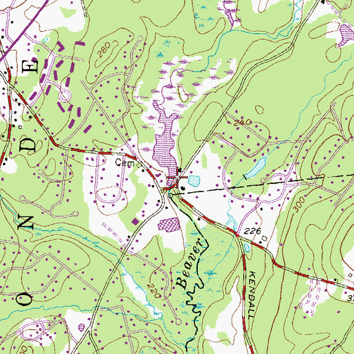 Topographic Map of Kendall Pond Dam, NH
