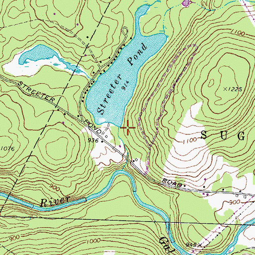 Topographic Map of Streeter Pond Dam, NH