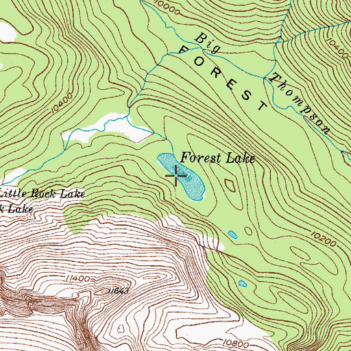 Topographic Map of Forest Lake, CO