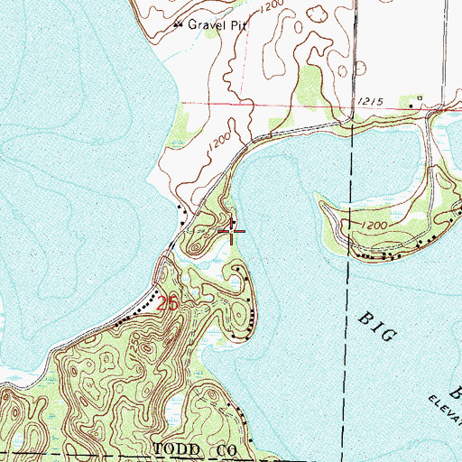 Topographic Map of Big Birch Lake, MN