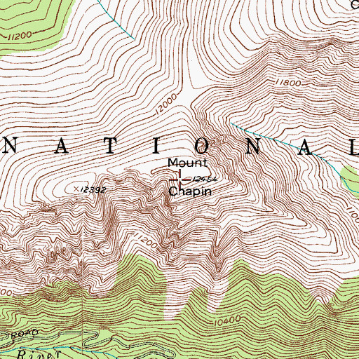 Topographic Map of Mount Chapin, CO