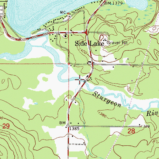 Topographic Map of Sturgeon Lake Dam, MN