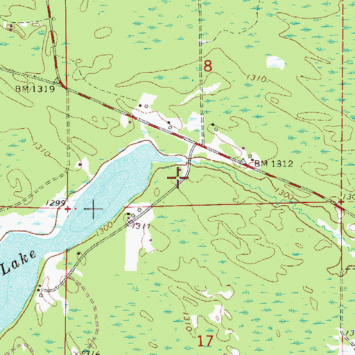 Topographic Map of Floodwood Lake, MN