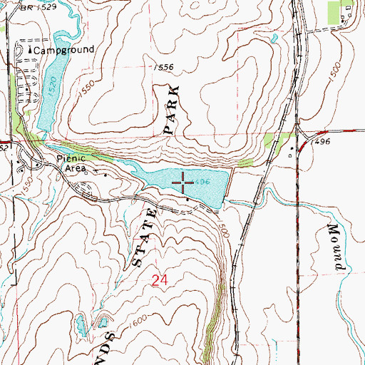 Topographic Map of South Mound Creek Pool, MN