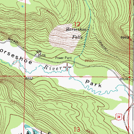Topographic Map of Roaring River, CO