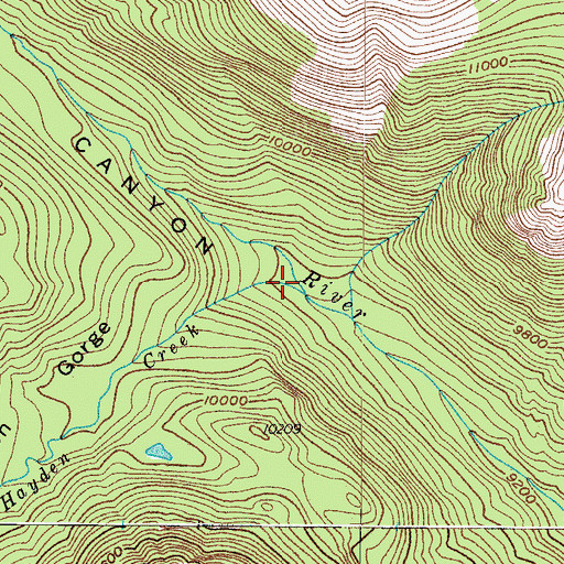 Topographic Map of Hayden Gorge, CO