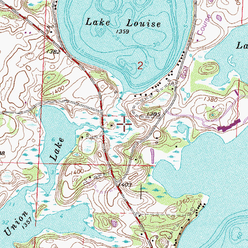 Topographic Map of Louise Lake Dam, MN