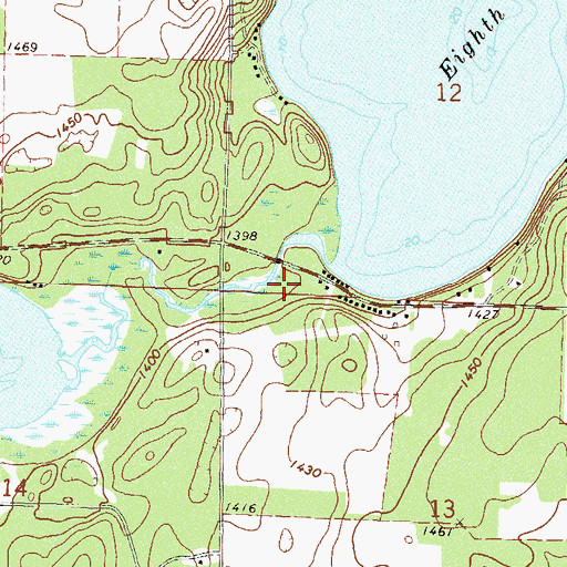 Topographic Map of Crow Wing 8th Lake Dam, MN