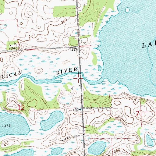 Topographic Map of Lizzie Lake Dam, MN